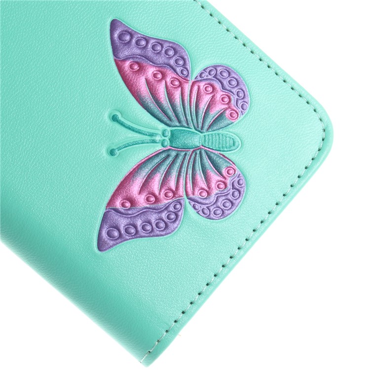 Butterfly Pattern Leather Wallet Stand Cell Phone Case for Samsung Galaxy S8 SM-G950 - Green-5