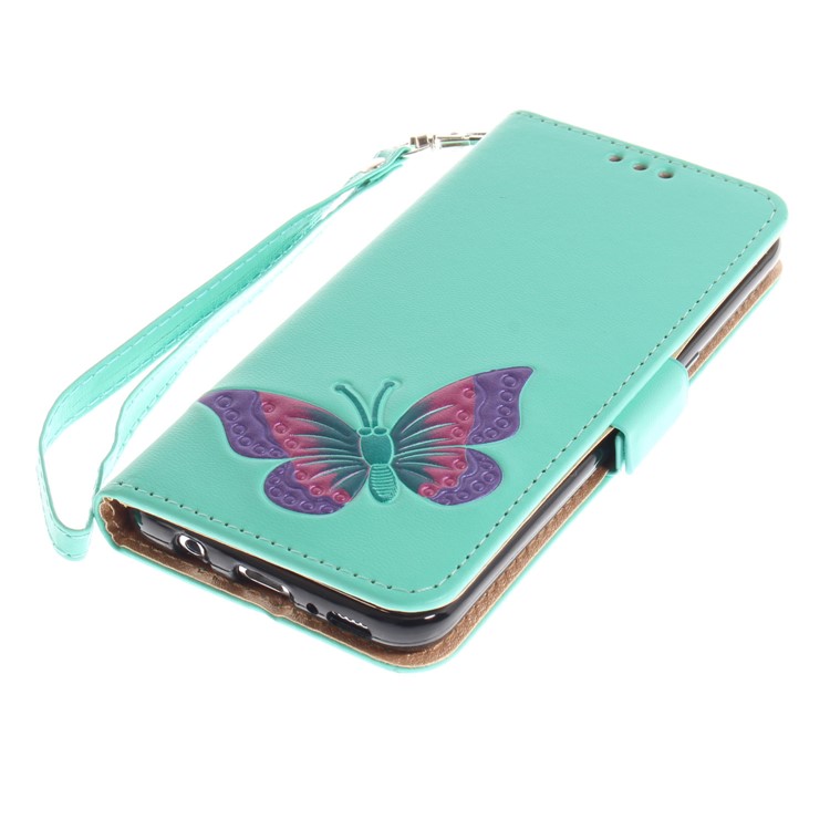 Butterfly Pattern Leather Wallet Stand Cell Phone Case for Samsung Galaxy S8 SM-G950 - Green-6
