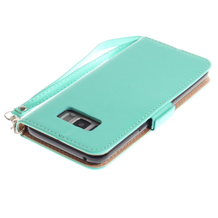 Butterfly Pattern Leather Wallet Stand Cell Phone Case for Samsung Galaxy S8 SM-G950 - Green-7