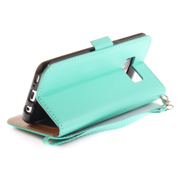 Butterfly Pattern Leather Wallet Stand Cell Phone Case for Samsung Galaxy S8 SM-G950 - Green-9