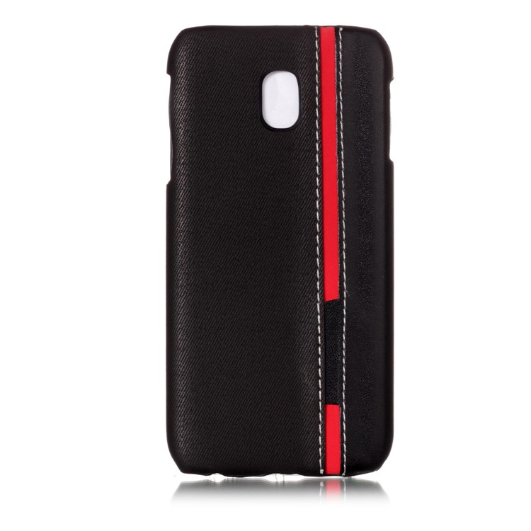 Contrast Color PU Leather Coated PC Mobile Phone Cover for Samsung Galaxy J3 Pro (2017) / J3 (2017) EU Version - Black-2
