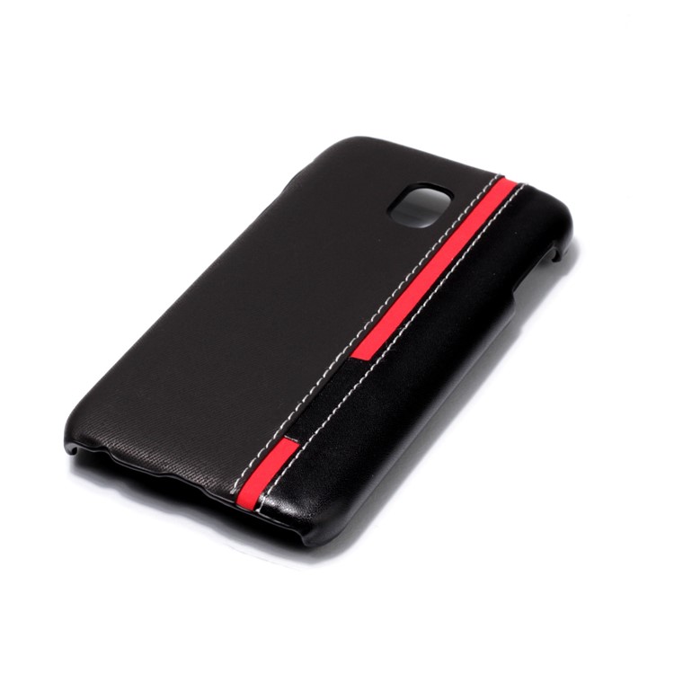 Contrast Color PU Leather Coated PC Mobile Phone Cover for Samsung Galaxy J3 Pro (2017) / J3 (2017) EU Version - Black-4