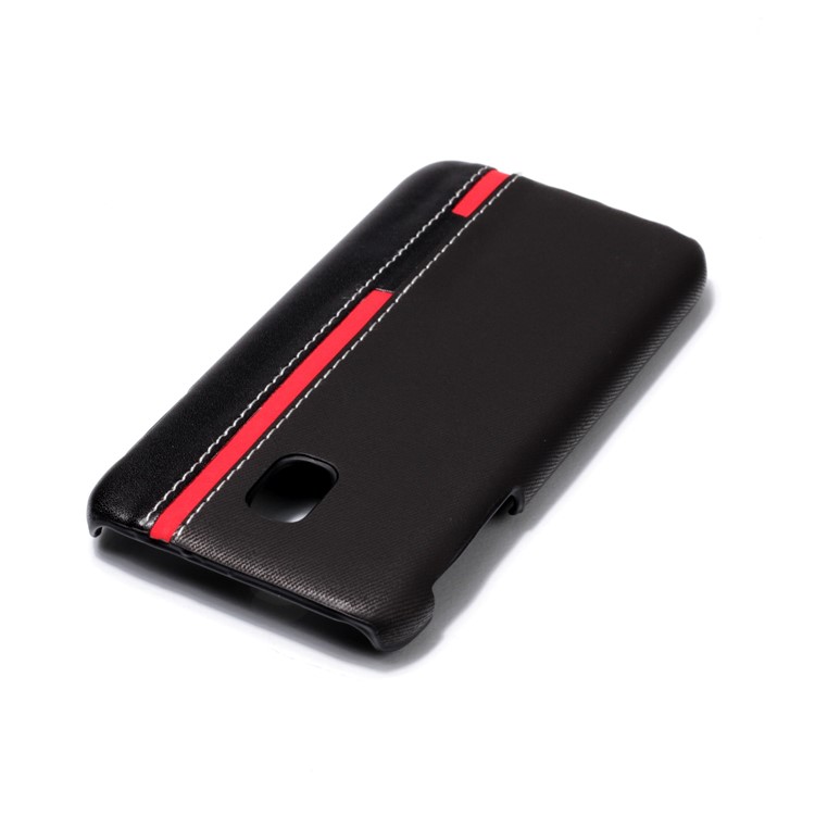 Contrast Color PU Leather Coated PC Mobile Phone Cover for Samsung Galaxy J3 Pro (2017) / J3 (2017) EU Version - Black-5