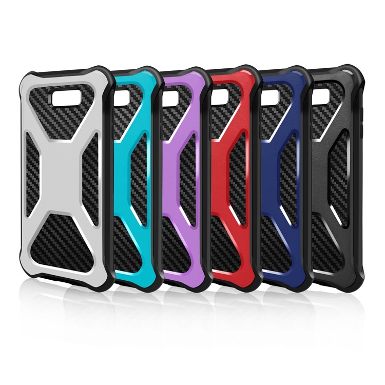 Carbon Fiber Texture PC + TPU Hybrid Drop-proof Case for Samsung Galaxy J7 V/J7 Perx/J7 Sky Pro - Black-2