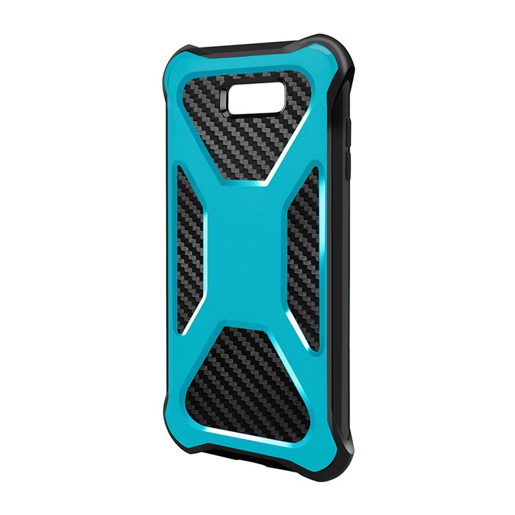 Carbon Fiber Texture PC + TPU Kickstand Belt Clip Hybrid Case for Samsung Galaxy J7 V/J7 Perx/J7 Sky Pro - Baby Blue-2