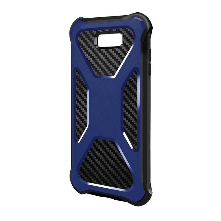 Carbon Fiber Texture PC + TPU Belt Clip Kickstand Case for Samsung Galaxy J7 V/J7 Perx/J7 Sky Pro - Dark Blue-2