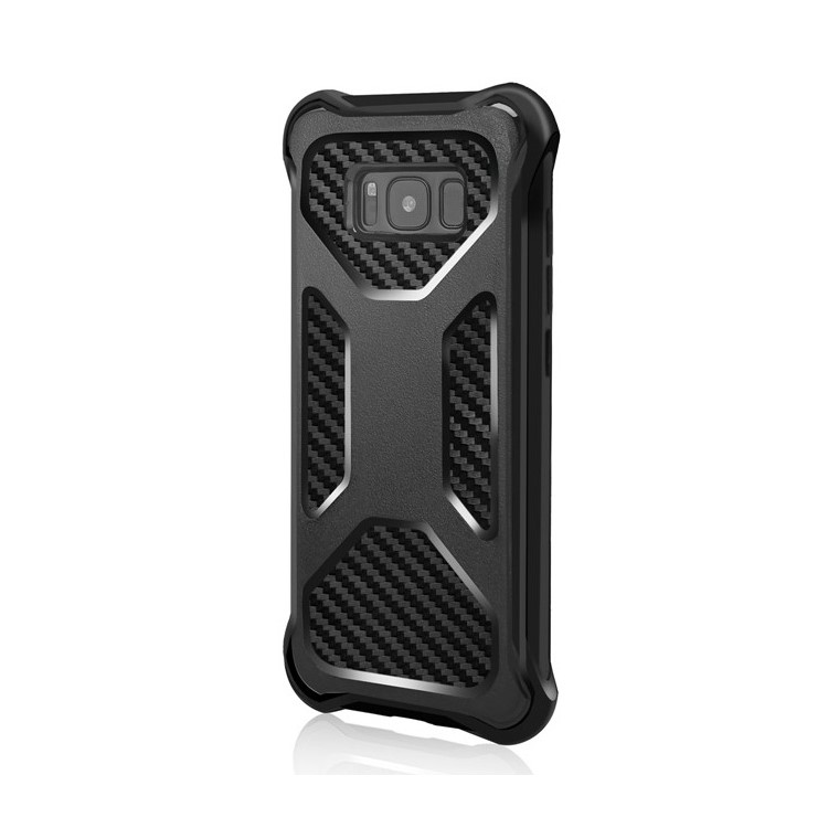 Carbon Fiber Texture PC + TPU Heavy Duty Belt Clip Kickstand Hybrid Mobile Casing for Samsung Galaxy S8 G950 - Black-3
