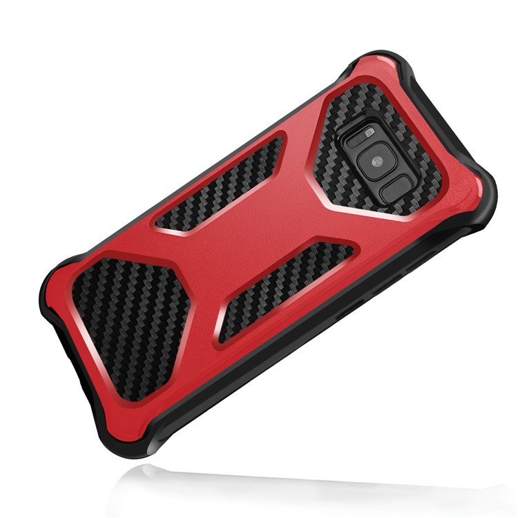 Carbon Fiber Texture PC + TPU Dropproof Cell Phone Cover for Samsung Galaxy Note 8 N950 - Red-2