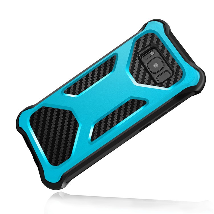 Carbon Fiber Texture PC + TPU Dropproof Protective Case for Samsung Galaxy Note 8 N950 - Baby Blue-2