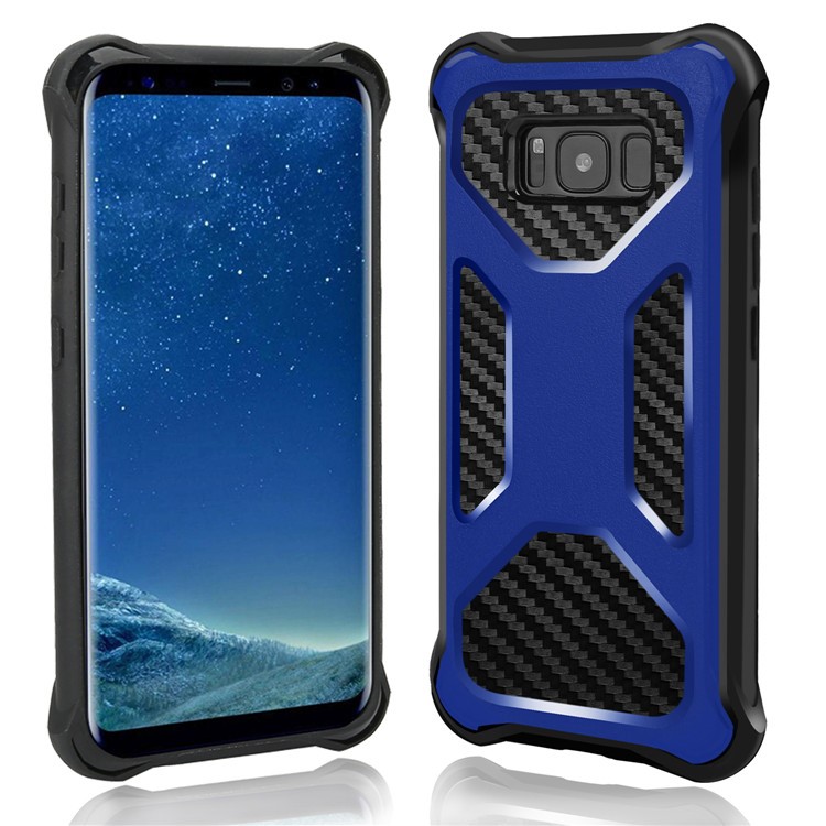 Carbon Fiber Texture PC + TPU Dropproof Back Cover for Samsung Galaxy Note 8 N950 - Dark Blue-1