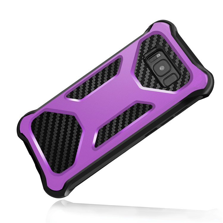 Carbon Fiber Texture PC + TPU Dropproof Mobile Phone Cover for Samsung Galaxy Note 8 N950 - Purple-2