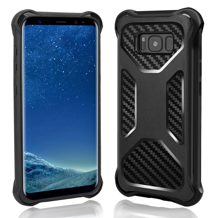Carbon Fiber Texture PC + TPU Kickstand Belt Clip Mobile Case for Samsung Galaxy Note 8 N950 - Black-4