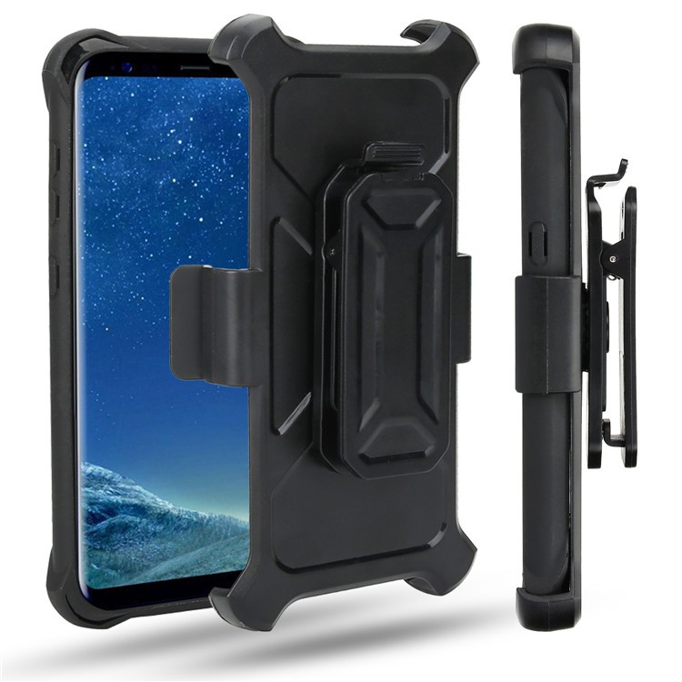 Carbon Fiber Texture PC + TPU Kickstand Belt Clip Mobile Case for Samsung Galaxy Note 8 N950 - Black-5