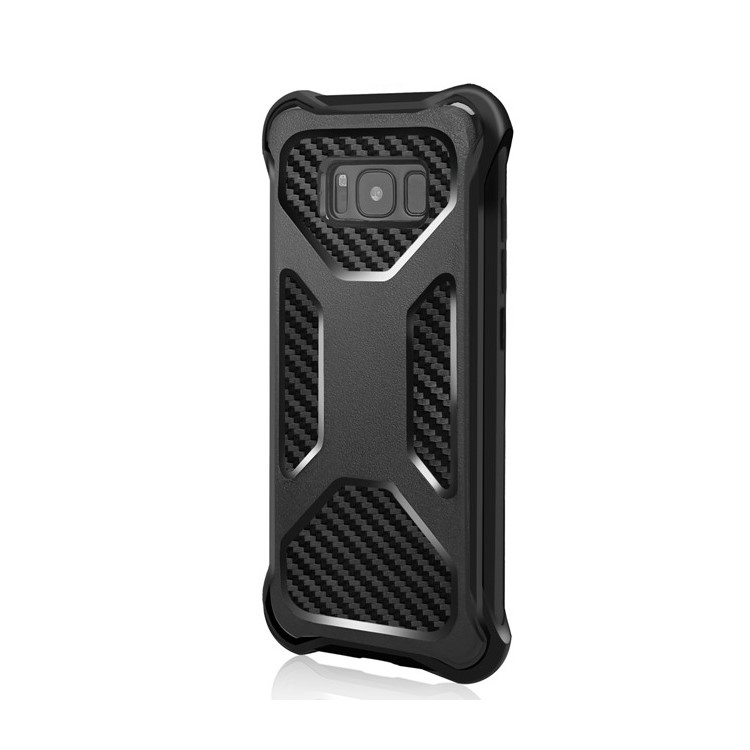 Heavy Duty Kickstand Belt Clip Carbon Fiber Texture PC + TPU Hybrid Case for Samsung Galaxy S8+ SM-G955 - Black-3