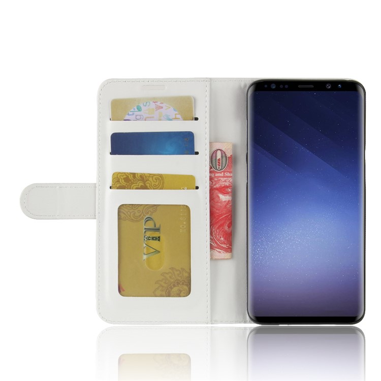 Crazy Horse Leather Wallet Cover for Samsung Galaxy S9+ G965 - White-4