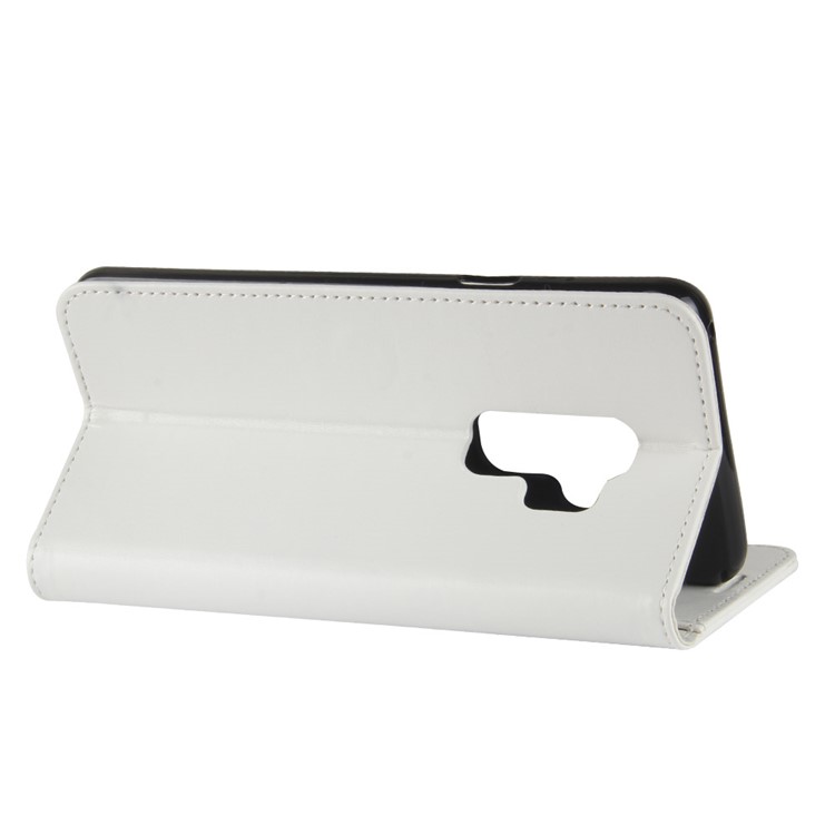 Crazy Horse Leather Wallet Cover for Samsung Galaxy S9+ G965 - White-5