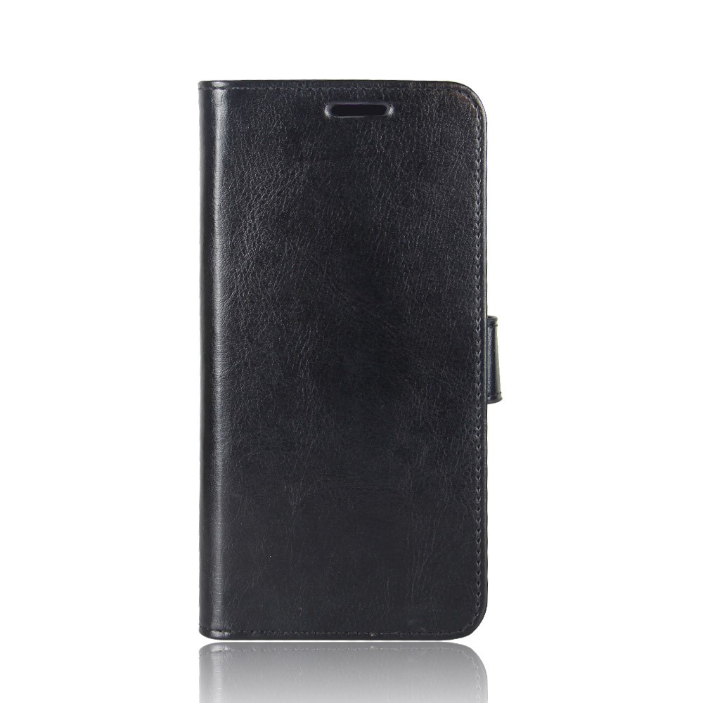 Crazy Horse Wallet Leder Stand Hülle Für Samsung Galaxy S9 G960 - Schwarz