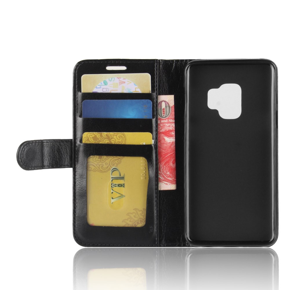 Crazy Horse Wallet Leather Stand Case for Samsung Galaxy S9 - Black-4