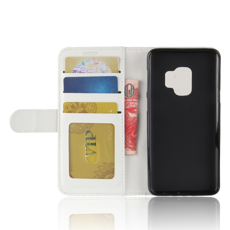 Crazy Horse Wallet Leather Stand Cover for Samsung Galaxy S9 G960 - White-6