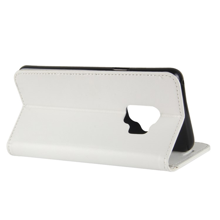 Crazy Horse Wallet Leather Stand Cover for Samsung Galaxy S9 G960 - White-7