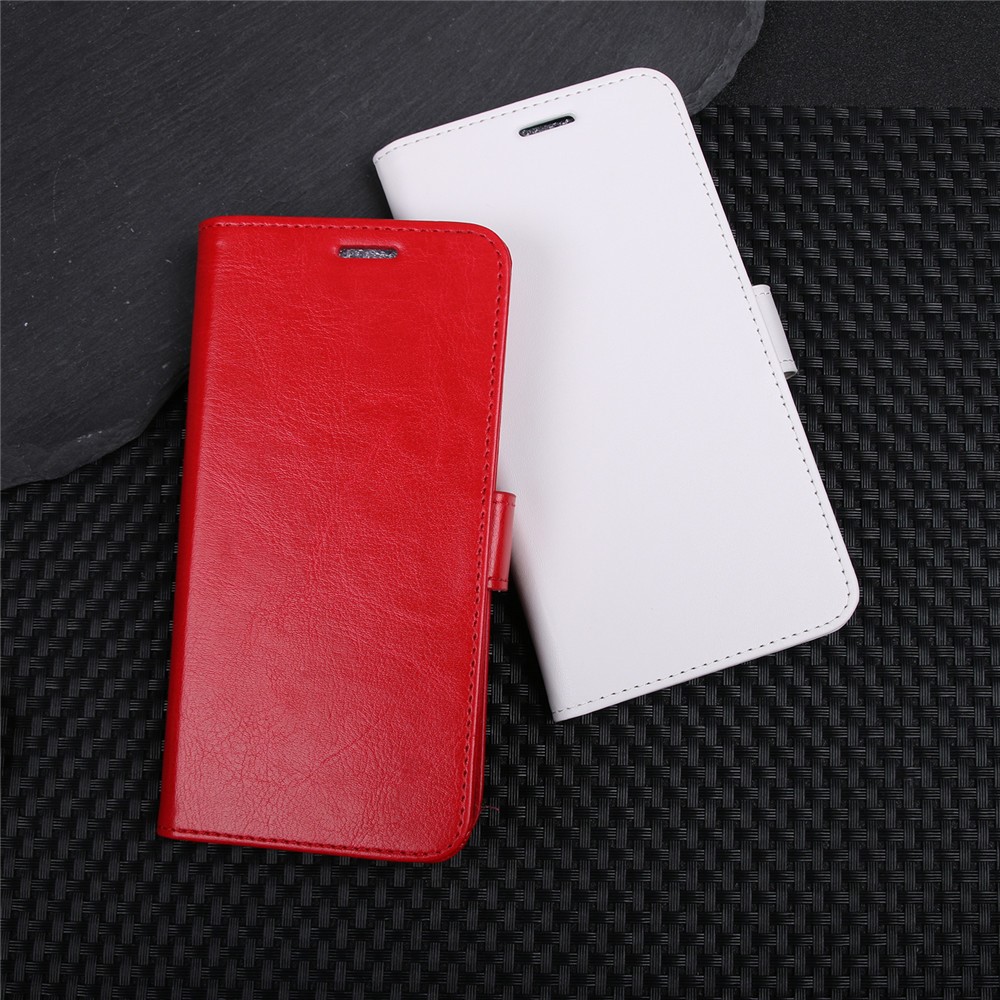 Crazy Horset Wallet Cellel Cell Case Para Samsung Galaxy S9 G960 - Vermelho