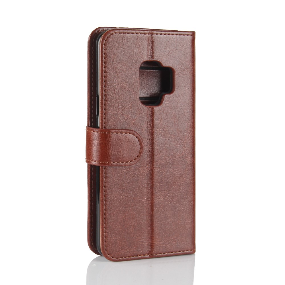 Crazy Horse Magnetic Leather Stand Case for Samsung Galaxy S9 G960 - Brown-4