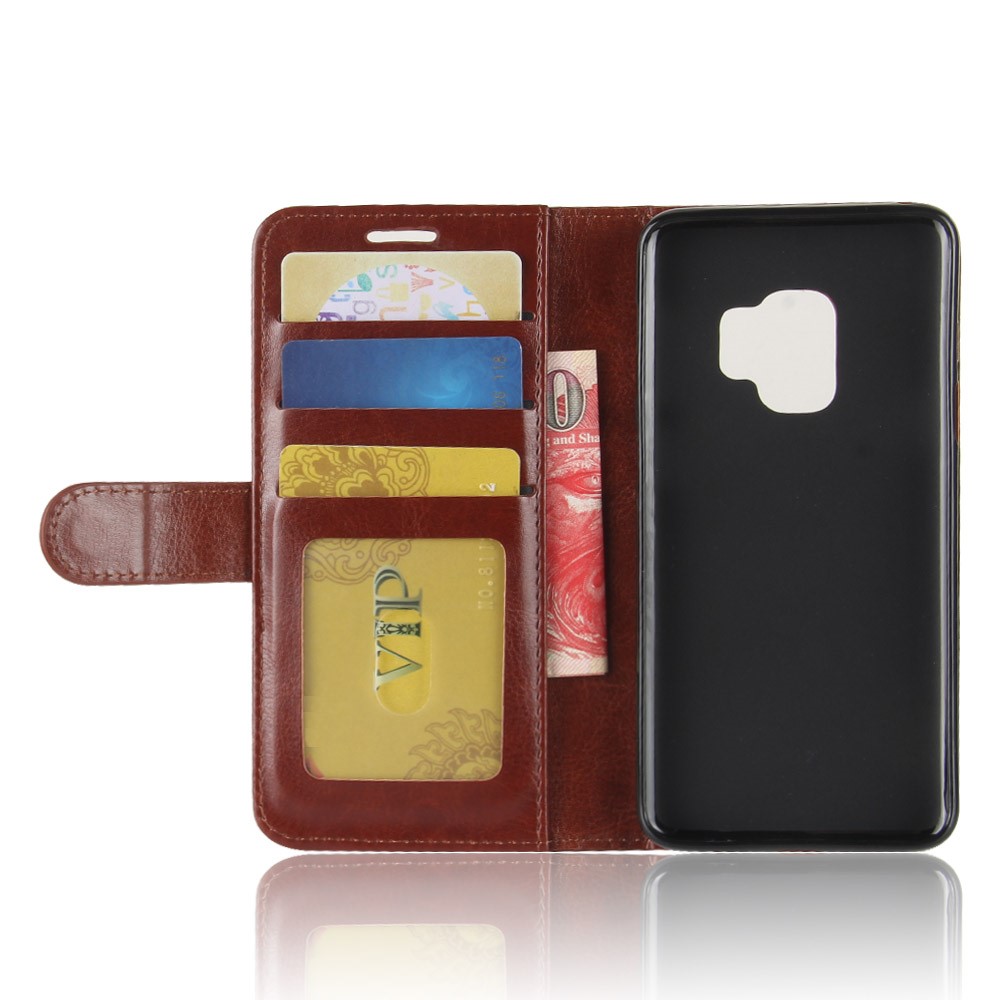 Crazy Horse Magnetic Leather Stand Case for Samsung Galaxy S9 G960 - Brown-5