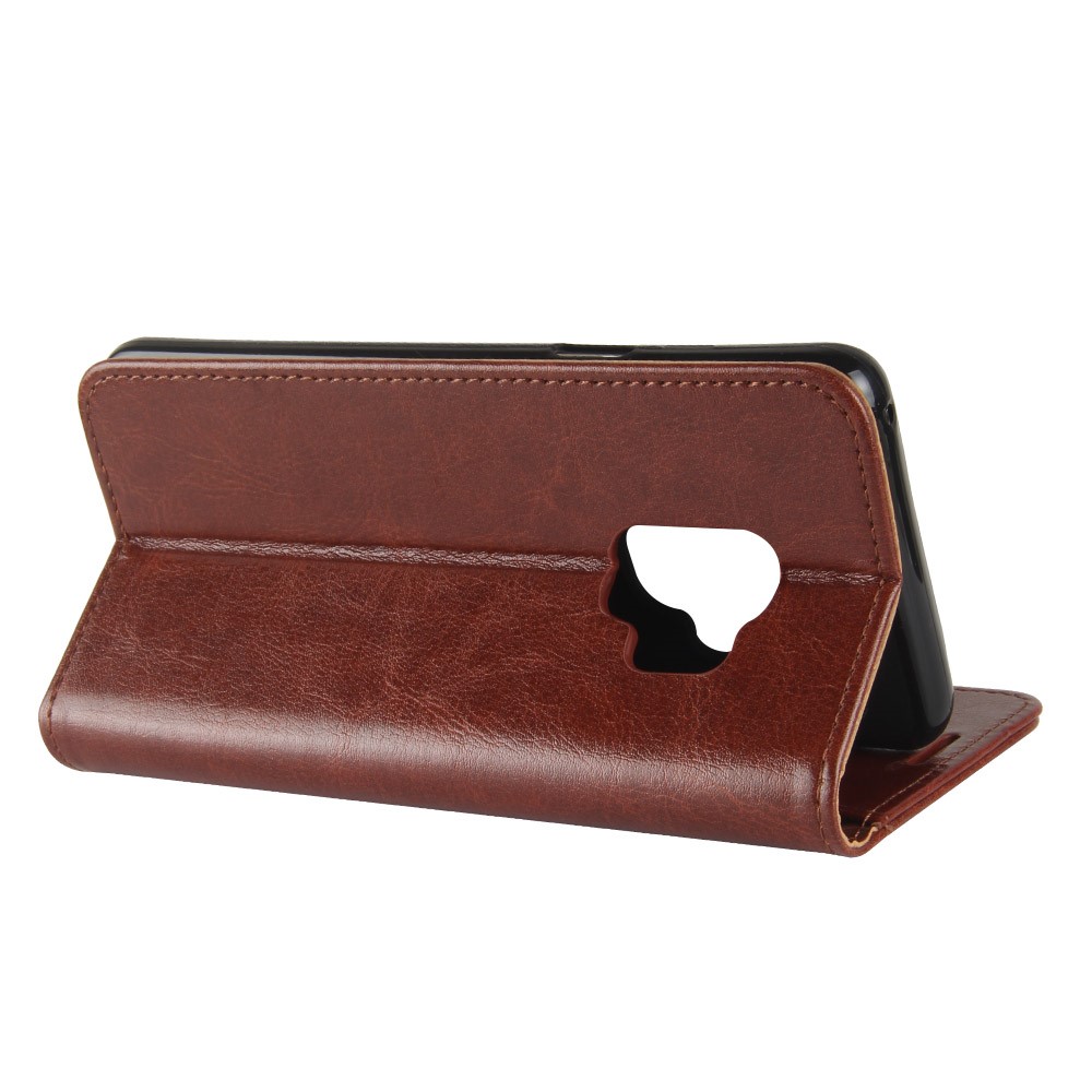 Crazy Horse Magnetic Leather Stand Case for Samsung Galaxy S9 G960 - Brown-7
