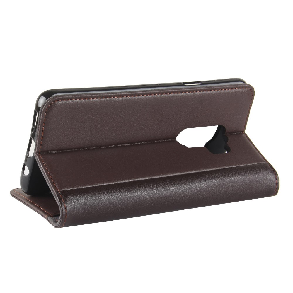 Split Leather Magnetic Wallet Phone Case with Stand for Samsung Galaxy S9+ G965 - Brown-7