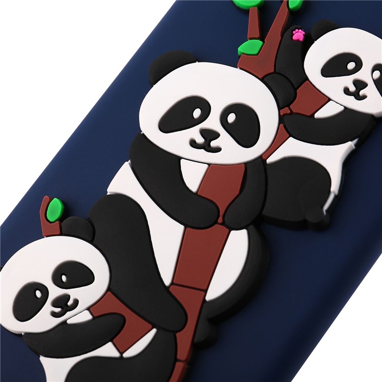 Cute 3D Pandas and Bamboo TPU Phone Accessory Case for Samsung Galaxy S8 G950 - Dark Blue-6