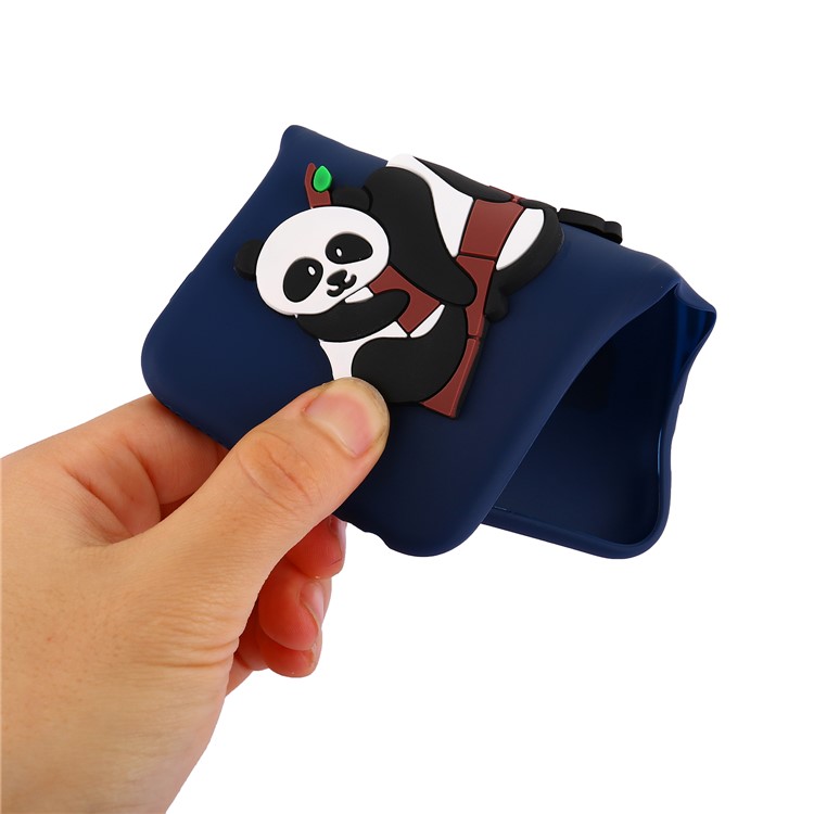 Cute 3D Pandas and Bamboo TPU Phone Accessory Case for Samsung Galaxy S8 G950 - Dark Blue-7