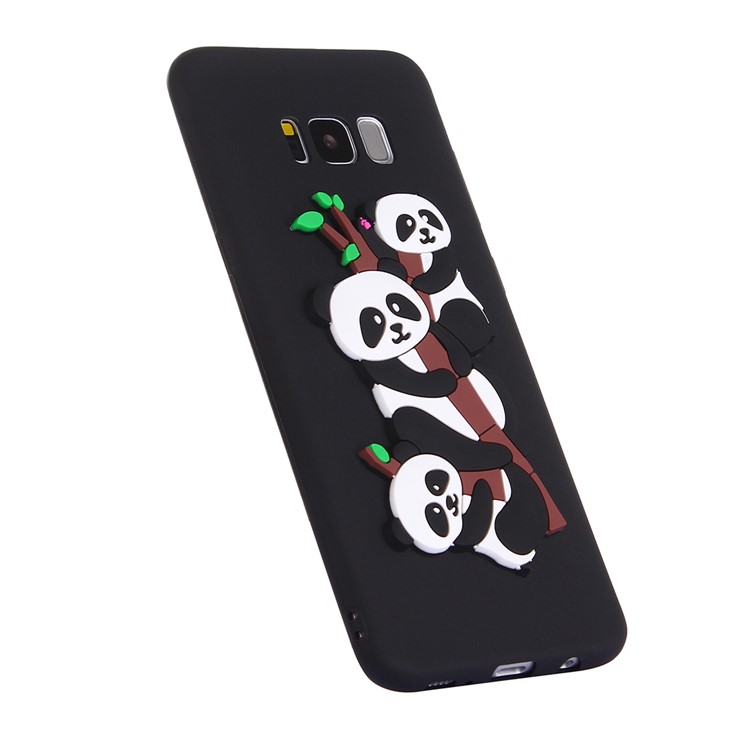 3D Panda Pattern Soft TPU Phone Casing for Samsung Galaxy S8 Plus SM-G955 - Black-3
