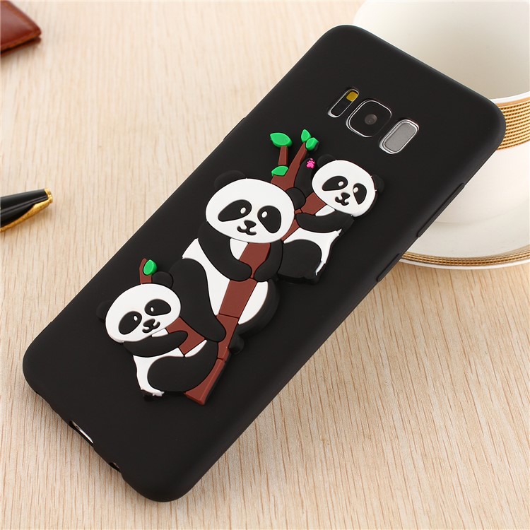 3D Panda Pattern Soft TPU Phone Casing for Samsung Galaxy S8 Plus SM-G955 - Black-5
