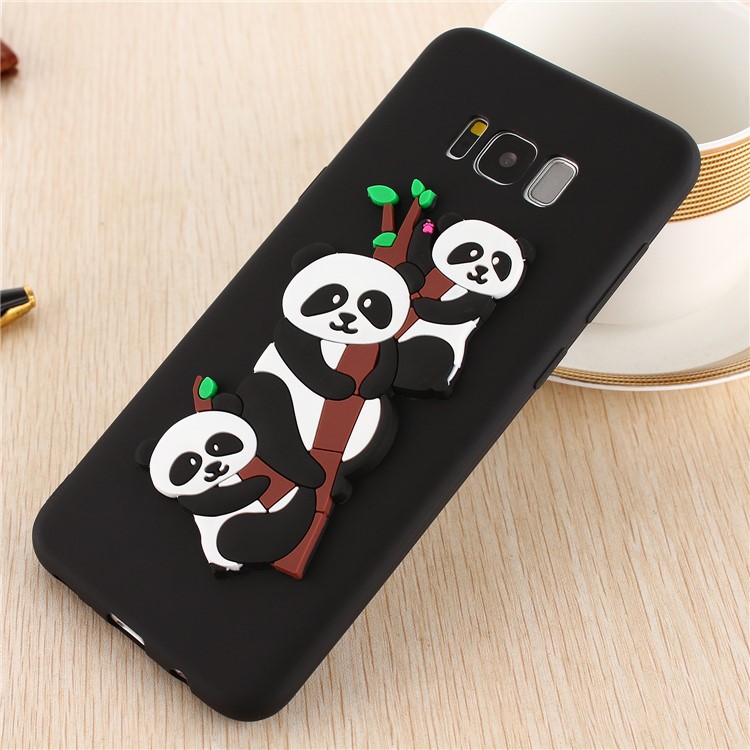 3D Panda Pattern Soft TPU Phone Casing for Samsung Galaxy S8 Plus SM-G955 - Black-6