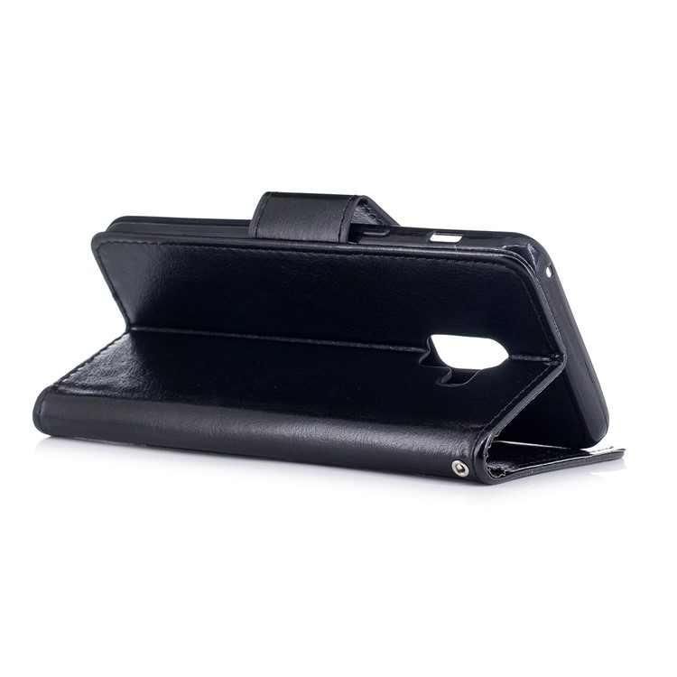 Wallet Leather Stand Case for Samsung Galaxy A8 (2018) - Black-4