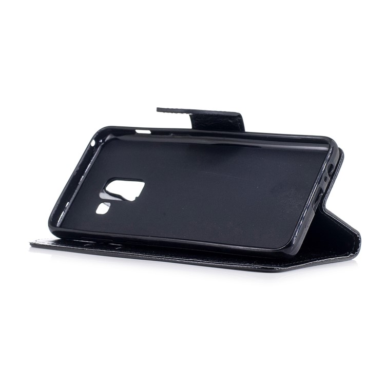 Wallet Leather Stand Case for Samsung Galaxy A8 (2018) - Black-5