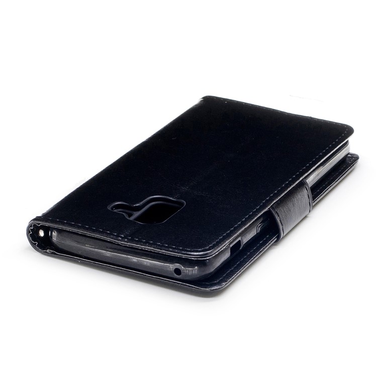 Wallet Leather Stand Case for Samsung Galaxy A8 (2018) - Black-7