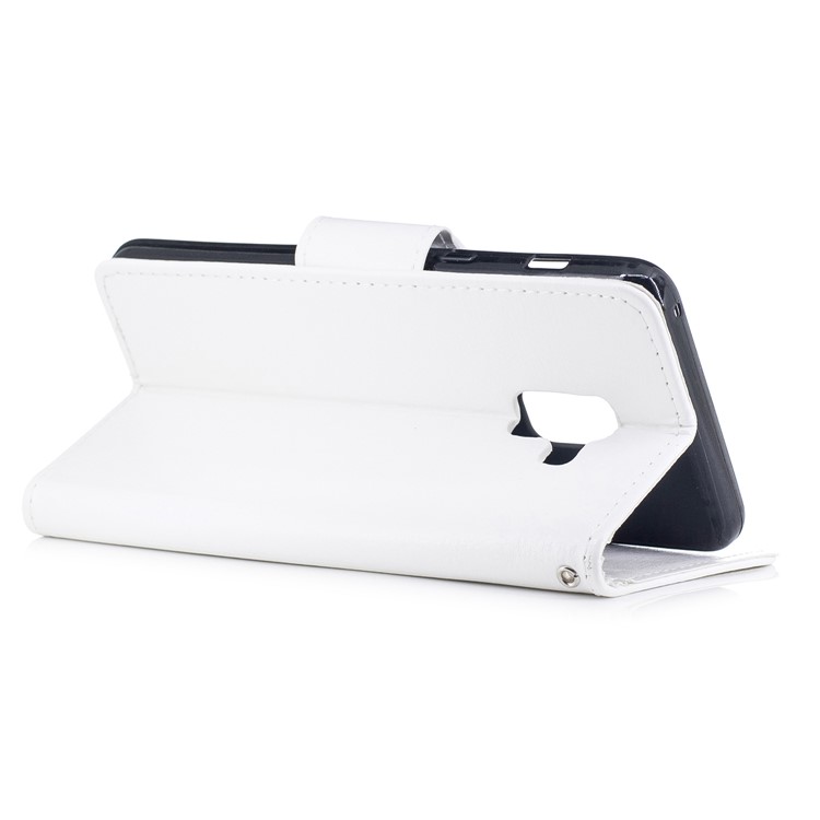 Wallet Leather Stand Cover for Samsung Galaxy A8 (2018) - White-3