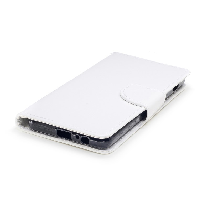 Wallet Leather Stand Cover for Samsung Galaxy A8 (2018) - White-5