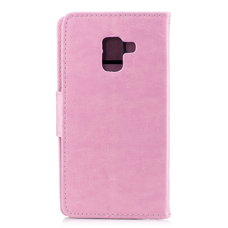 Magnetic Leather Stand Case for Samsung Galaxy A8 (2018) - Pink-2