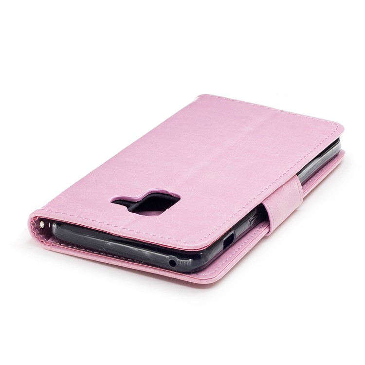 Magnetic Leather Stand Case for Samsung Galaxy A8 (2018) - Pink-6