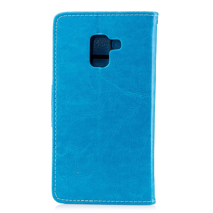 Wallet Leather Card Holder Case for Samsung Galaxy A8 (2018) - Blue-2