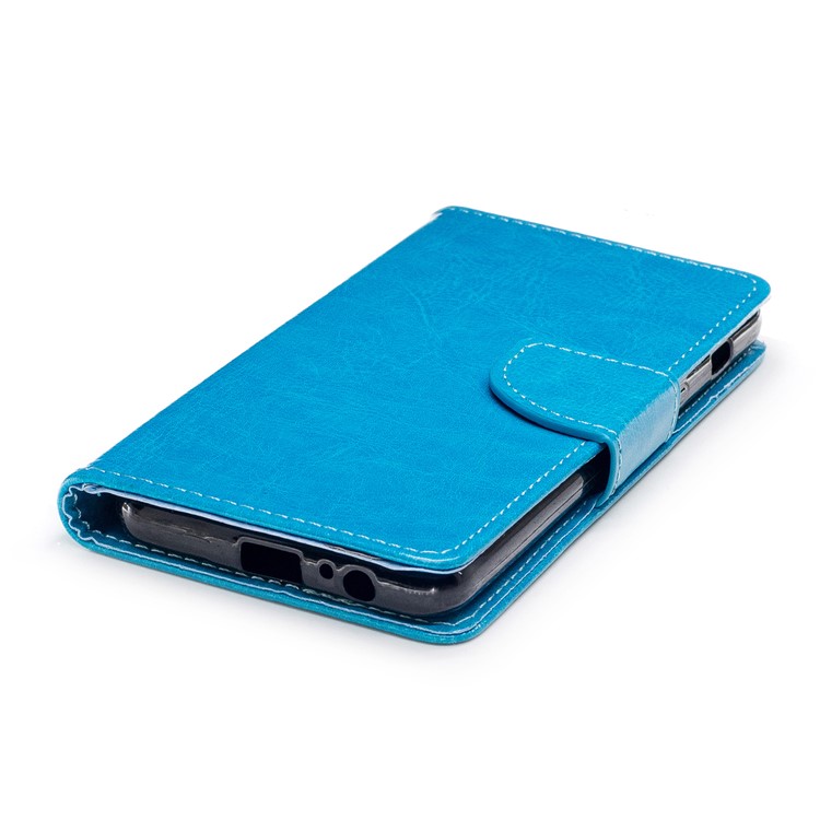 Wallet Leather Card Holder Case for Samsung Galaxy A8 (2018) - Blue-5