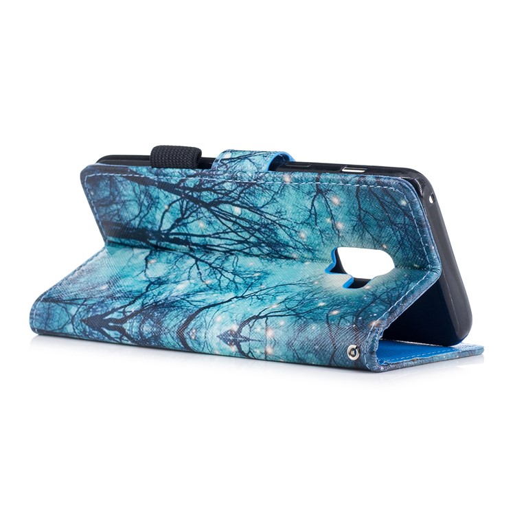 Pattern Printing PU Leather Stand Cell Phone Cover for Samsung Galaxy A8 (2018) - Dreamlike Forest-3