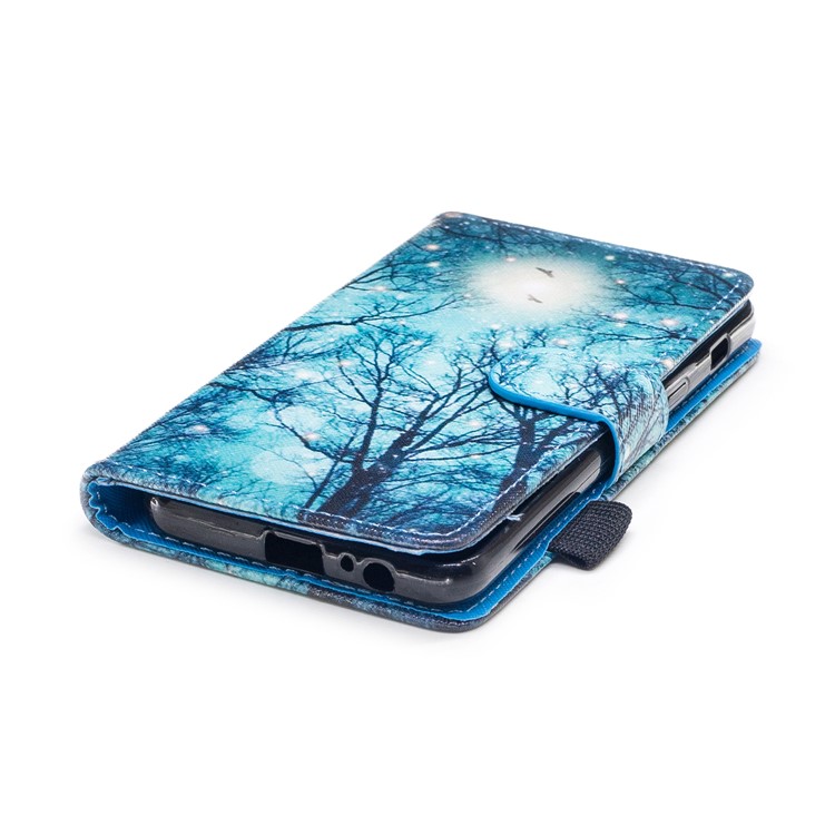Pattern Printing PU Leather Stand Cell Phone Cover for Samsung Galaxy A8 (2018) - Dreamlike Forest-5