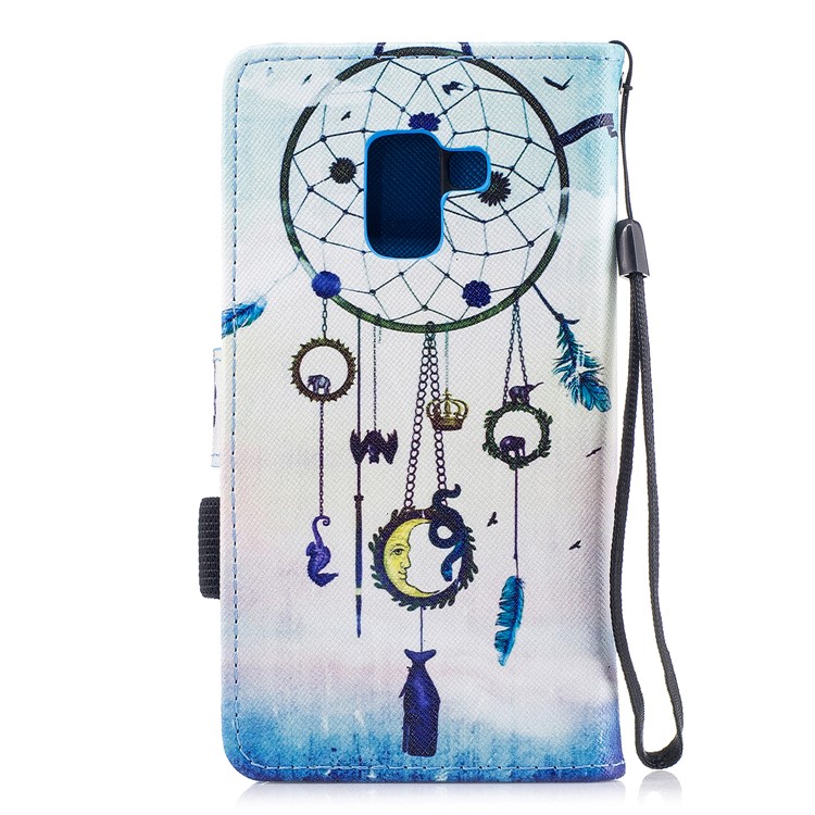Pattern Printing PU Leather Wallet Mobile Phone Shell for Samsung Galaxy A8 (2018) - Wind Chimes-2