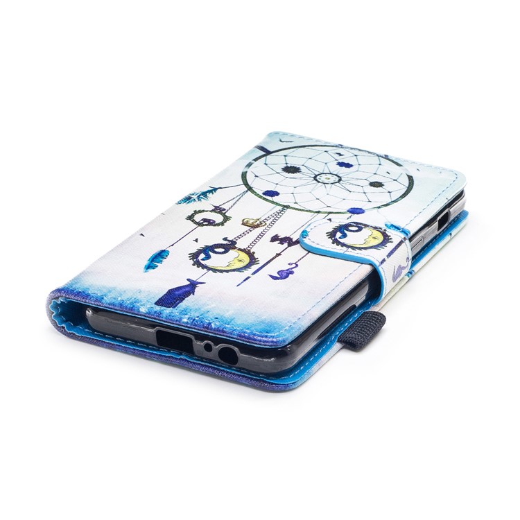 Pattern Printing PU Leather Wallet Mobile Phone Shell for Samsung Galaxy A8 (2018) - Wind Chimes-5