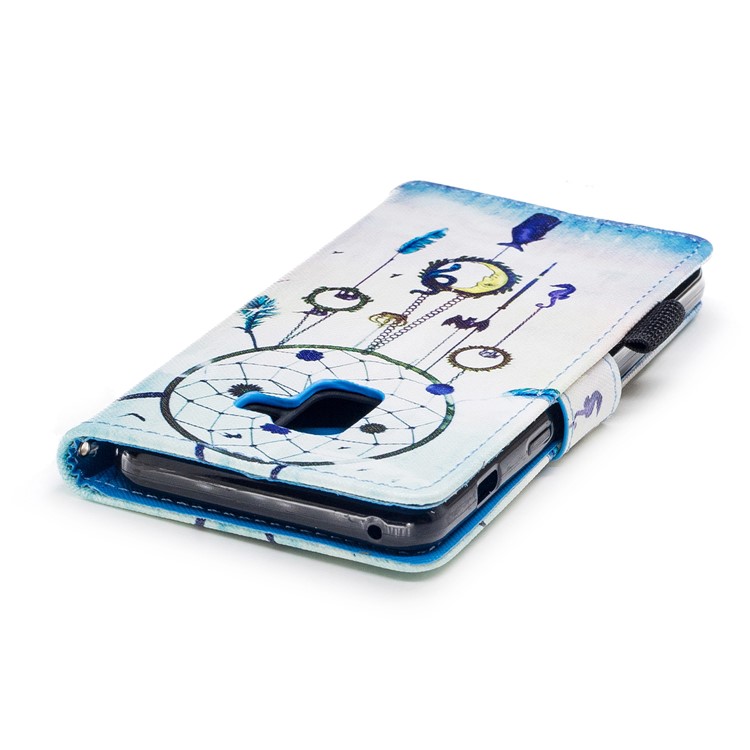 Pattern Printing PU Leather Wallet Mobile Phone Shell for Samsung Galaxy A8 (2018) - Wind Chimes-6