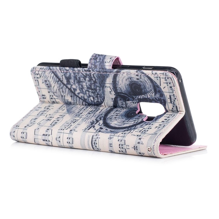 Pattern Printing PU Leather Stand Protective Cover for Samsung Galaxy A8 (2018) - Owl and Musical Notation-3