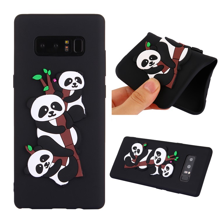 3D Panda Pattern Soft TPU Phone Case for Samsung Galaxy Note 8 SM-N950 - Black-1